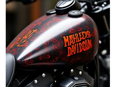 Kerja cat tersuai motosikal Harley-Davidson