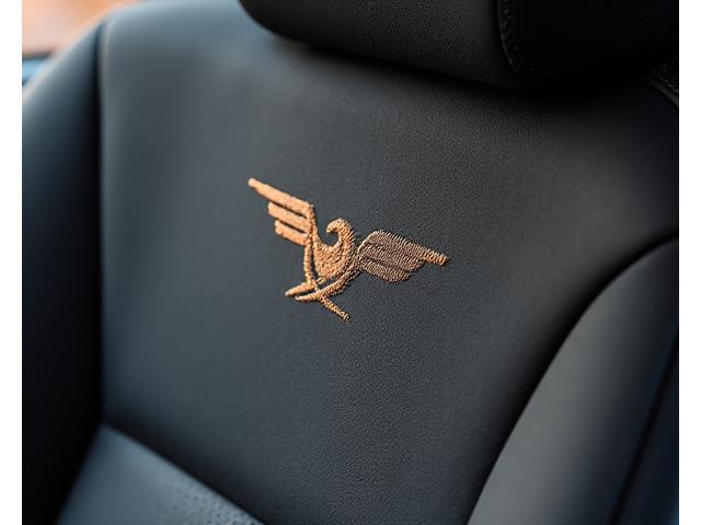 Bahagian dalam kereta dengan sentuhan Alcantara dan sulaman logo disuai