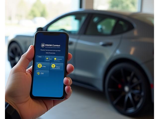 Antaramuka aplikasi telefon pintar untuk kawalan kereta dari jarak jauh