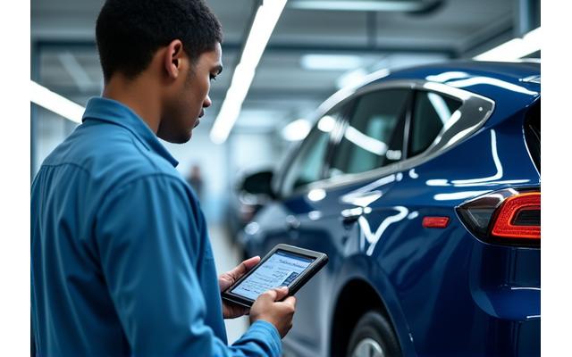 Juruteknik Torque Atelier melakukan diagnostik pada bateri kereta elektrik
